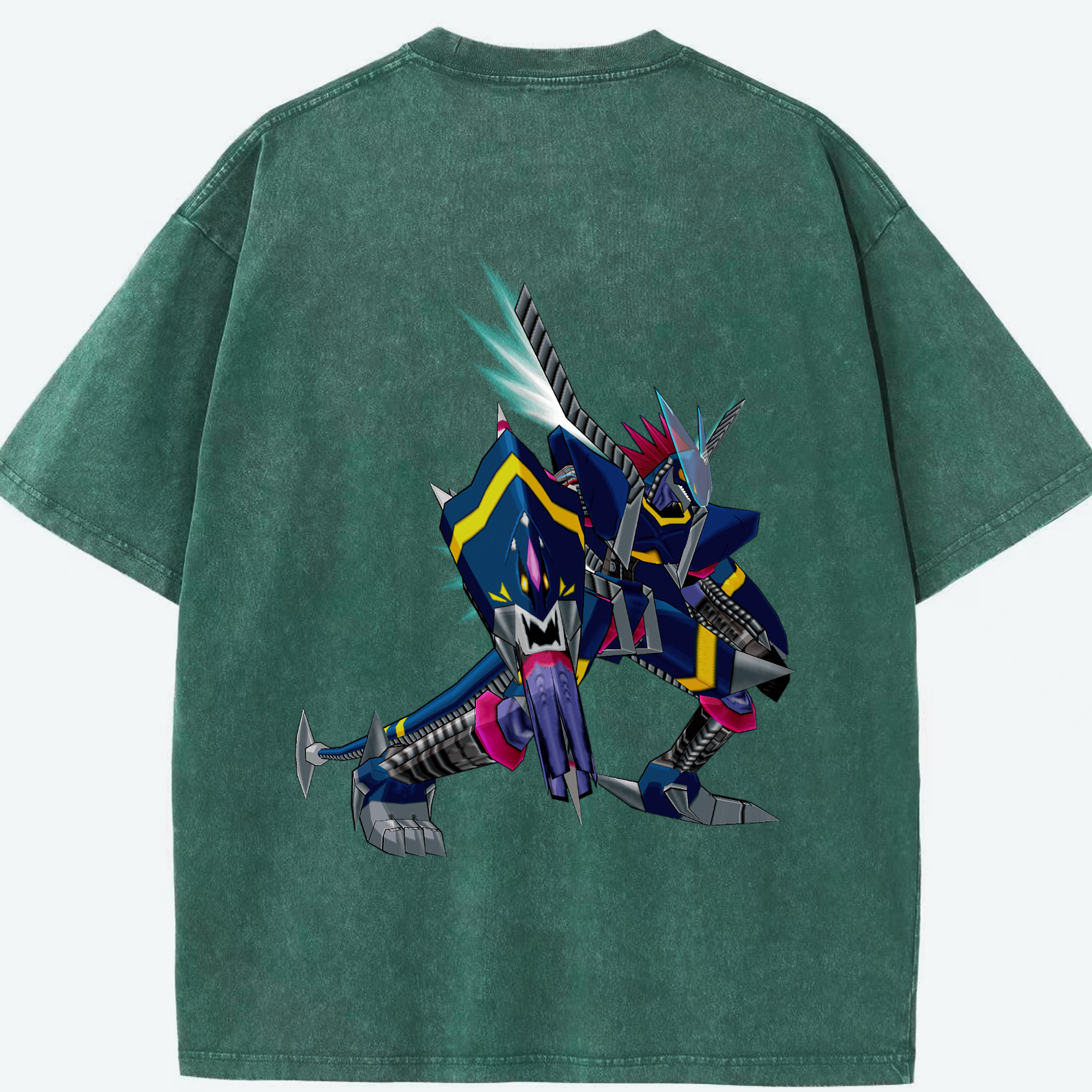（画像用） Digimon デジタルモンスター/デジモン 綿100% ヴィンテージ風 半袖Tシャツ（背面プリント）